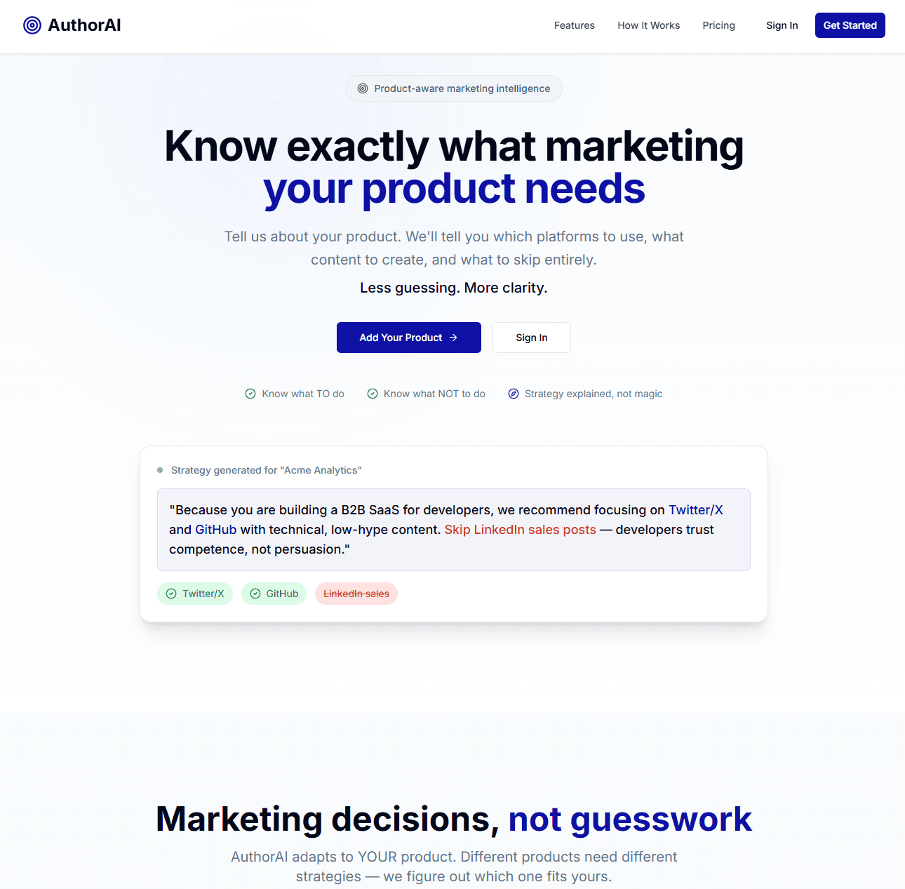 AuthorAI landing page