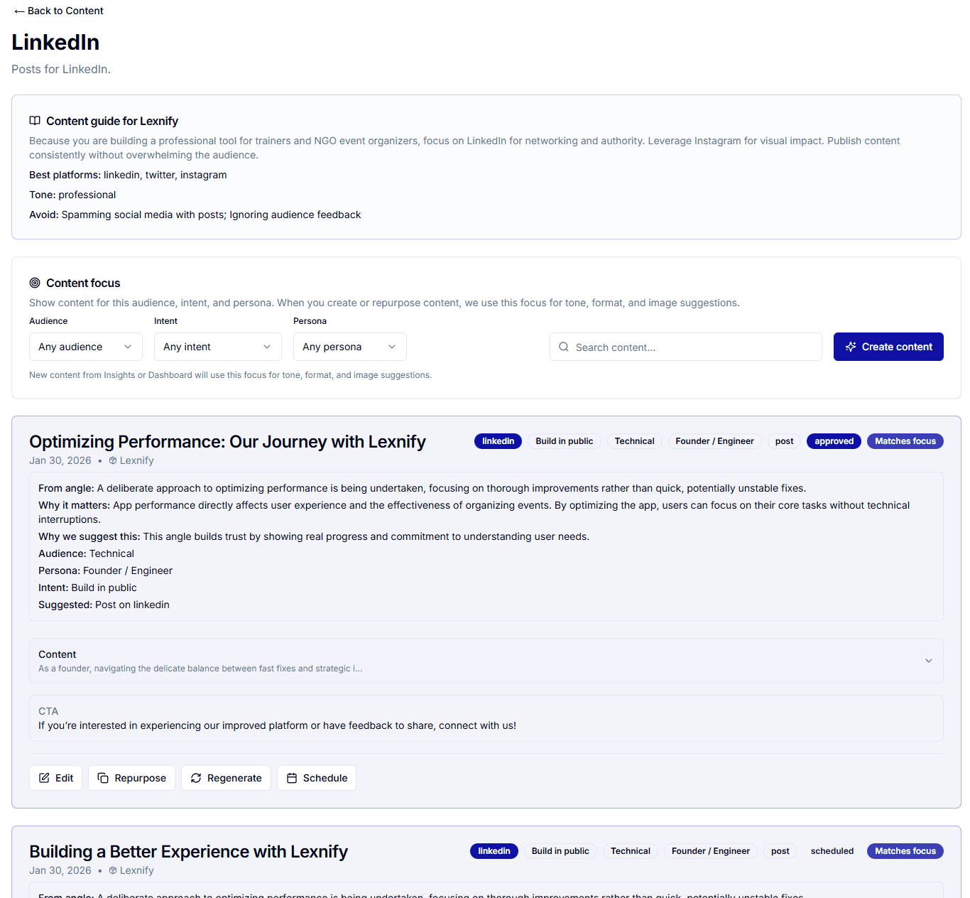 AuthorAI LinkedIn content generation
