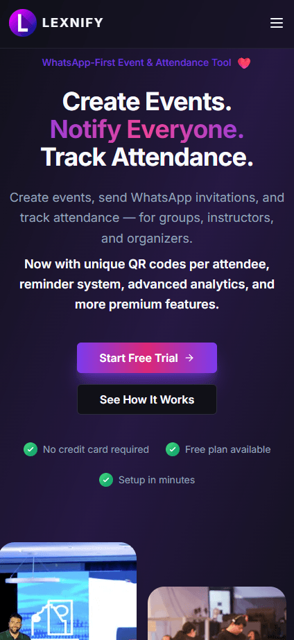 Lexnify landing mobile